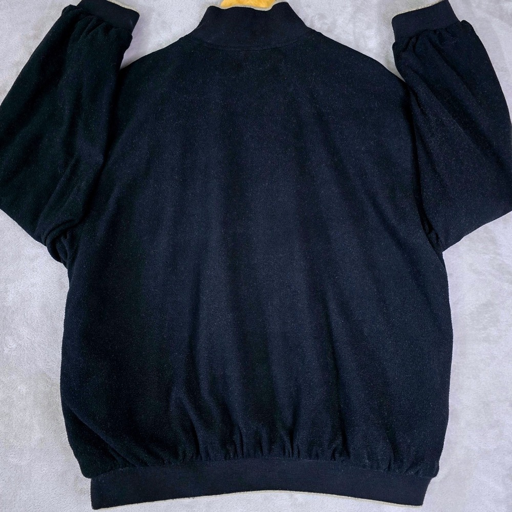 Wedge Golf & Beyond Mens Size L Reversible 1/4 Zip Pullover Jacket Beige Black - Picture 11 of 15